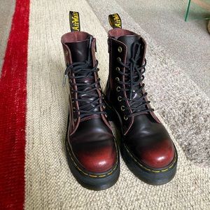Dr Martens Jadon Arcadia Matte Ox Blood Platform Boots